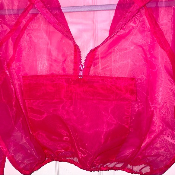 NWOT Naked Wardrobe Neon Pink Half Zip Crop Top - Picture 8 of 13